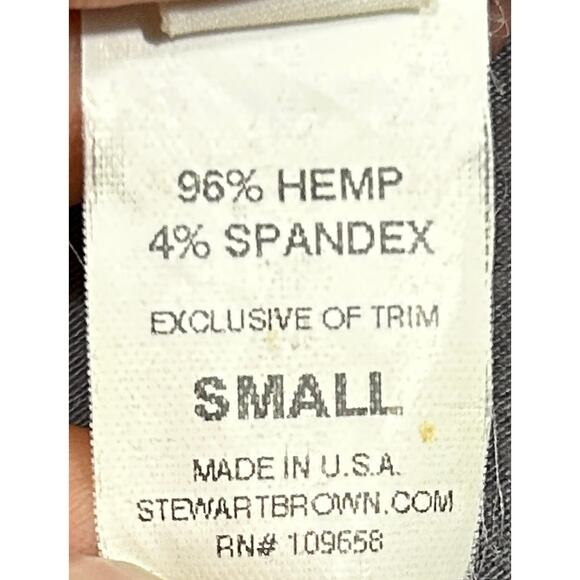 Stewart+Brown Gray Hemp Blend Layered 3/4 Sleeve Top Women’s Small USA - Picture 4 of 7